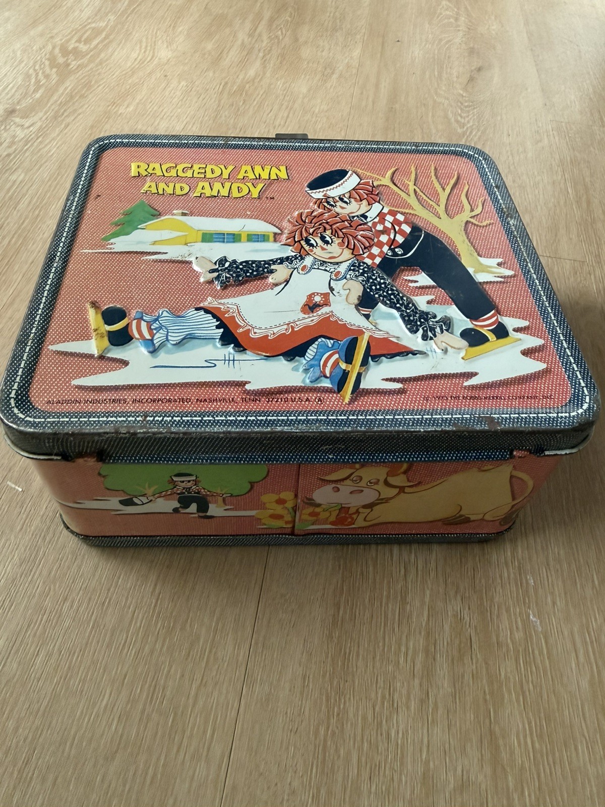 Vintage 1973 Raggedy Ann And Andy Metal Lunchbox Aladdin Retro 1970s Collectible Vintage 1973 Raggedy Ann And Andy Metal Lunchbox Aladdin Retro 1970s Collectible