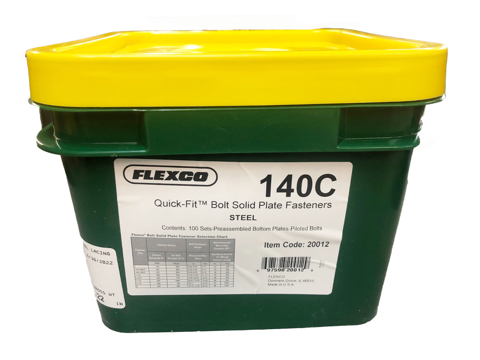 Genuine Flexco 140C Pail of 100 | Style 140 Quick Fit Bolt Solid Plate Fasteners Genuine Flexco 140C Pail of 100 | Style 140 Quick Fit Bolt Solid Plate Fasteners