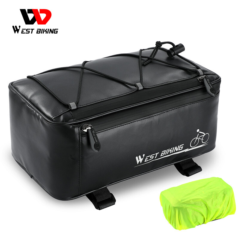 WEST BIKING 4L Waterproof Bike Trunk Bag Bicycle Rear Rack Pack Bag Panniers