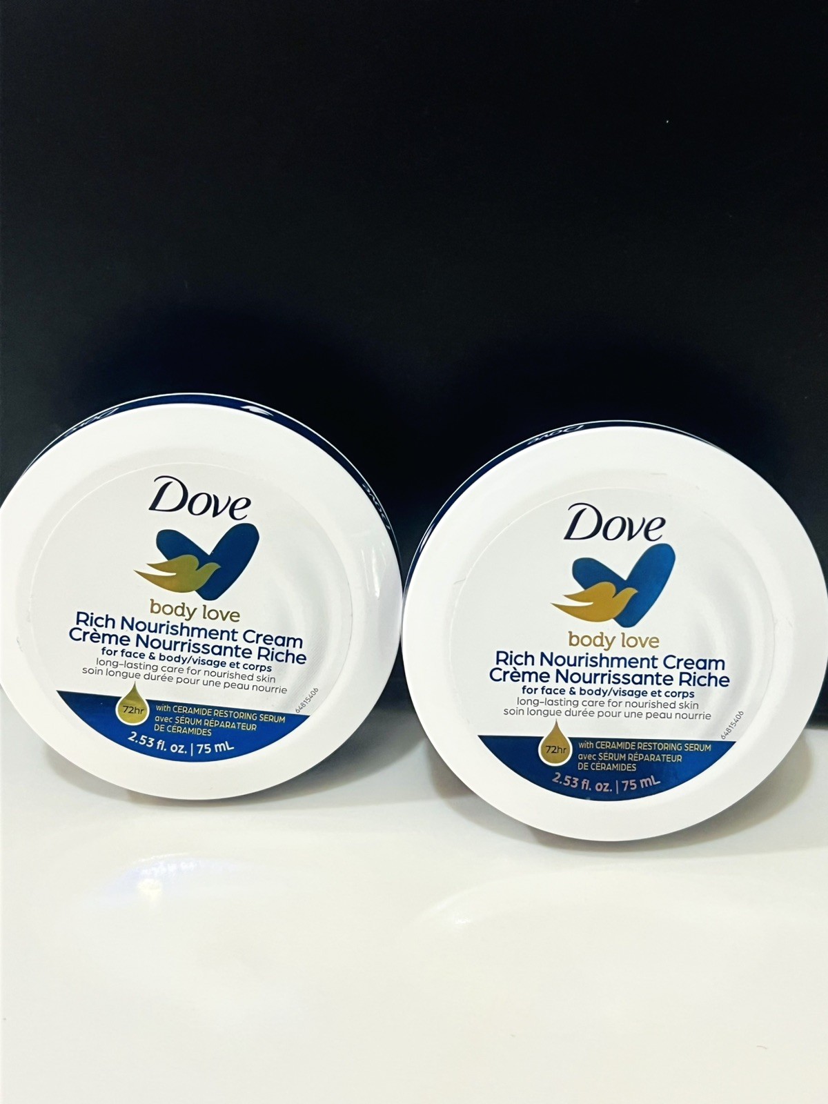 SET OF 2 Dove Body Love , Rich Nourishment Cream 75ml 2.53 oz SET OF 2 Dove Body Love , Rich Nourishment Cream 75ml 2.53 oz