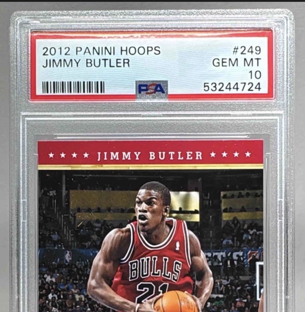 Jimmy Butler PSA 10 ROOKIE CARD Jersey #21 BULLS RC 2012 Panini NBA Hoops  HEAT