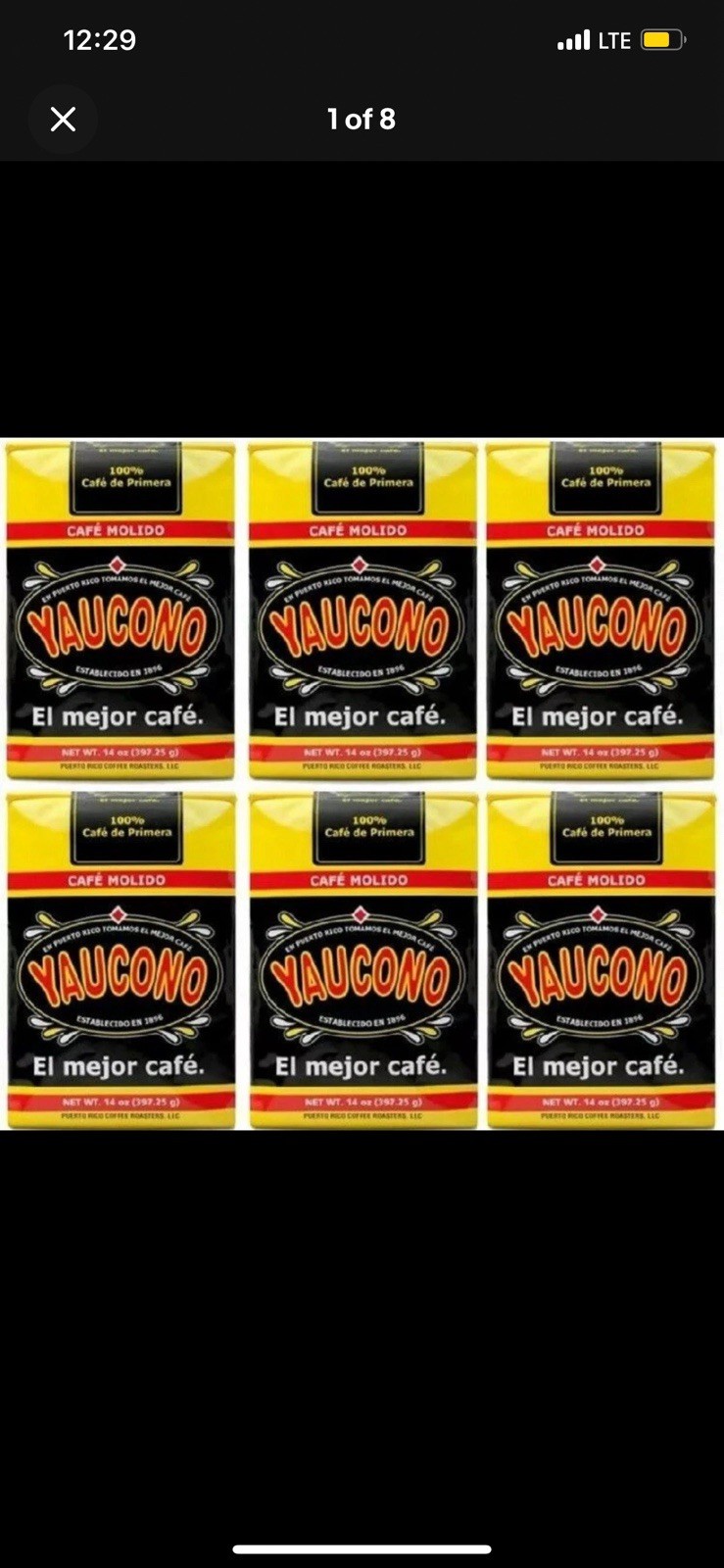 YAUCONO - GROUND COFFEE/ CAFE MOLIDO - 14OZ/397g - (12 PACK) BRAND NEW SEALED