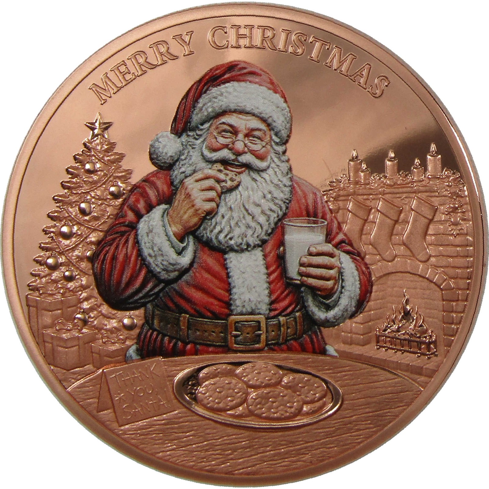 2026 Cameroon 5 oz Copper Merry Christmas Santa Milk and Cookies BU 2026 Cameroon 5 oz Copper Merry Christmas Santa Milk and Cookies BU