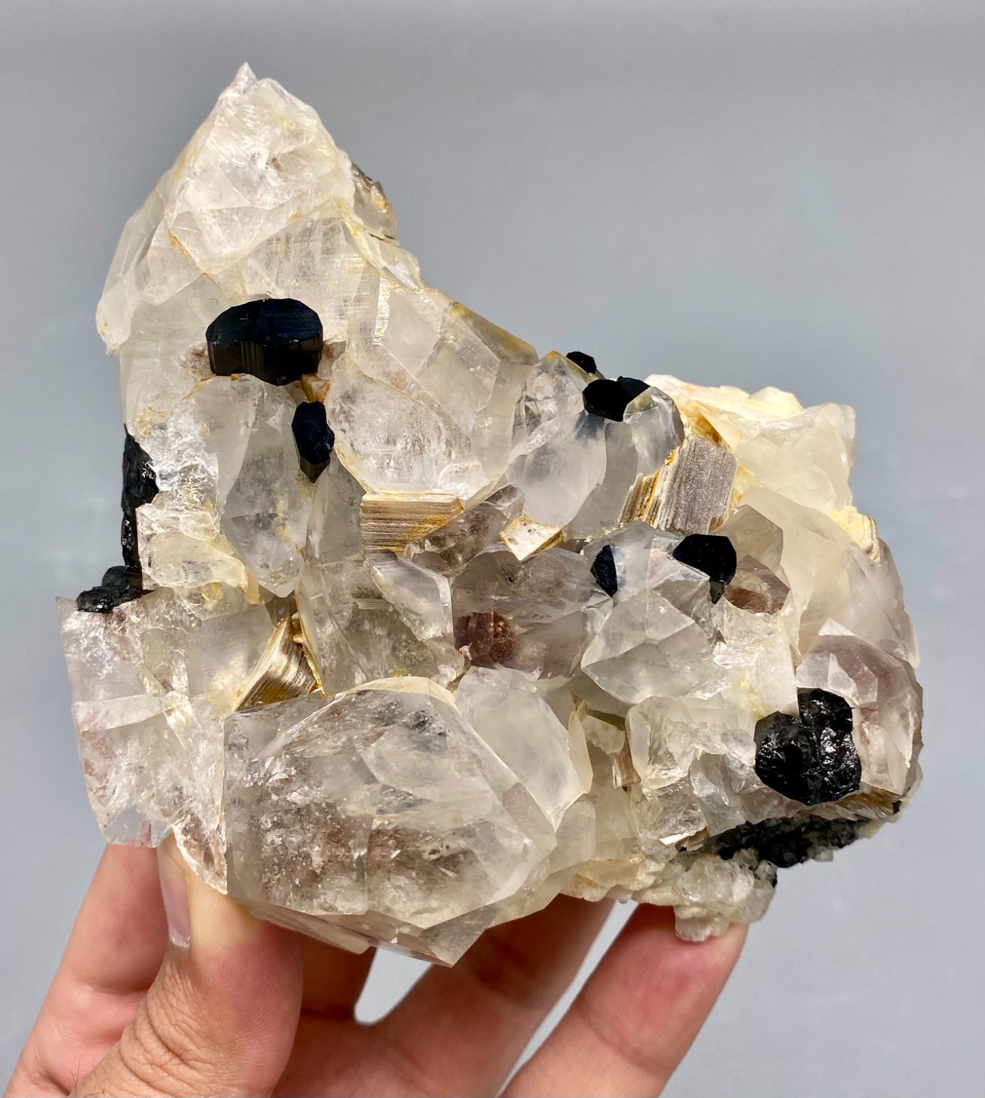 450 Grams Unique Rare Piece Natural Black TOURMALINE With Muscovite 450 Grams Unique Rare Piece Natural Black TOURMALINE With Muscovite