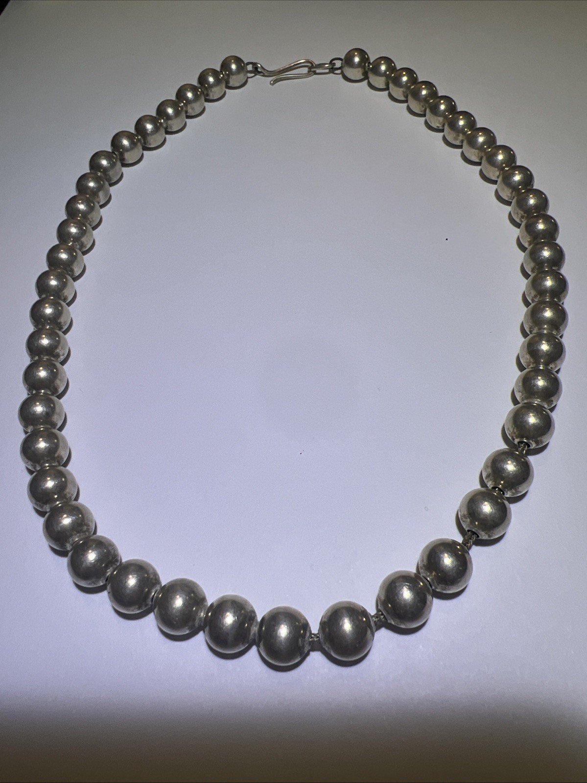 Vintage Lovely Beaded Sterling Silver Chain Necklace 25g Vintage Lovely Beaded Sterling Silver Chain Necklace 25g