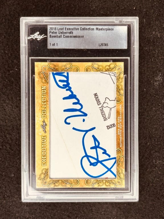 Peter Ueberroth 2018 Leaf Cut Signature 1/1 signed card slab JSA 1984 Olympics