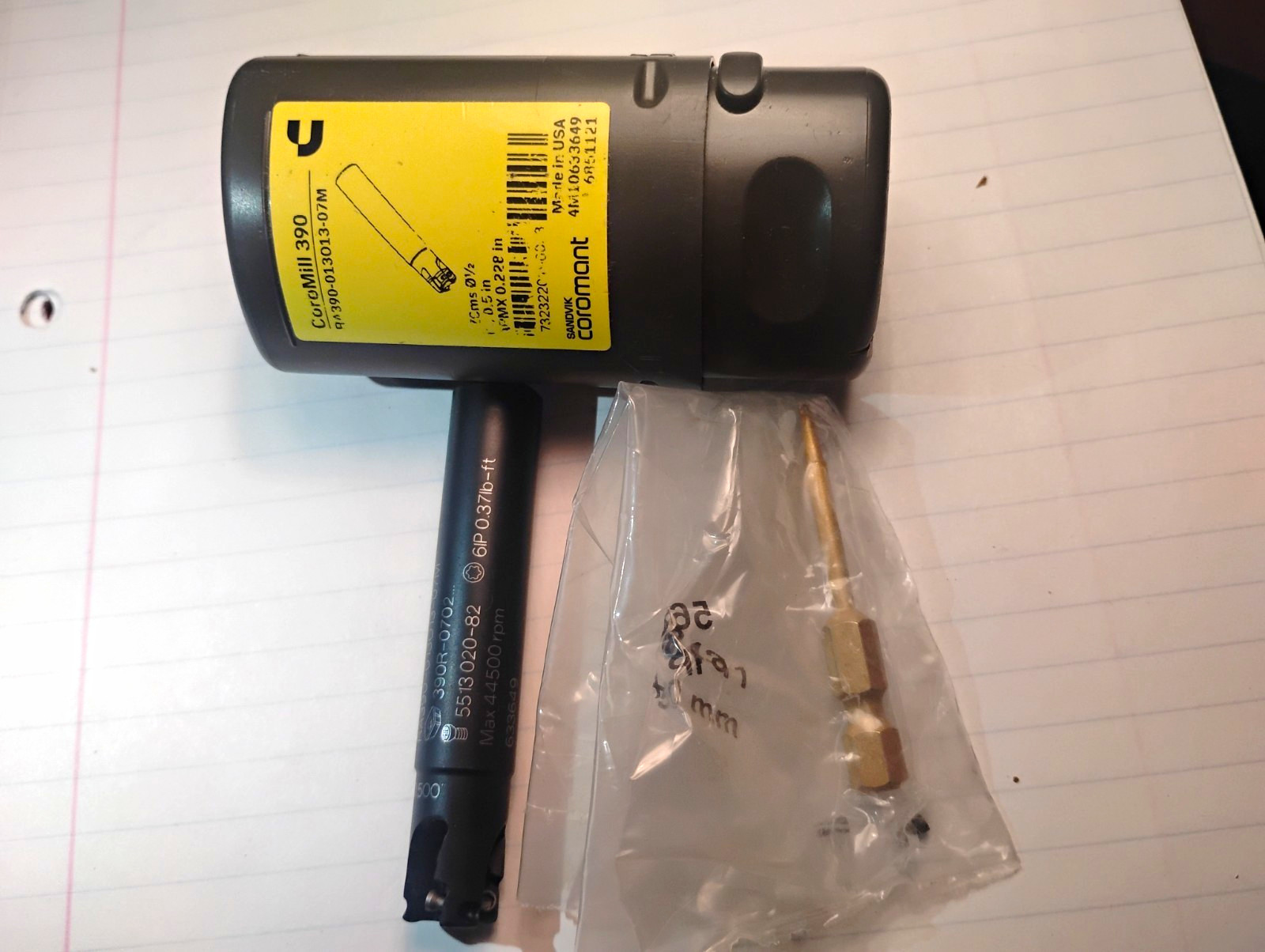 Sandvik Coromant Indexable End Mill RA390-013013-07M 1/2in 90°