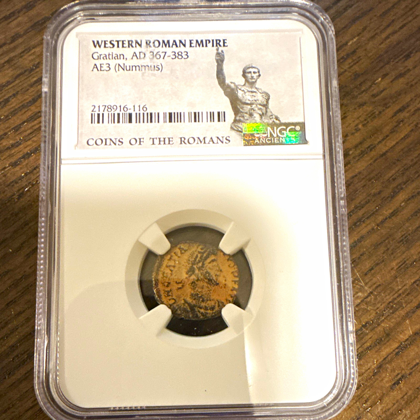 Gratian Western Roman Empire AD 367-383 Bronze AE3 (Nummus) NGC Certified