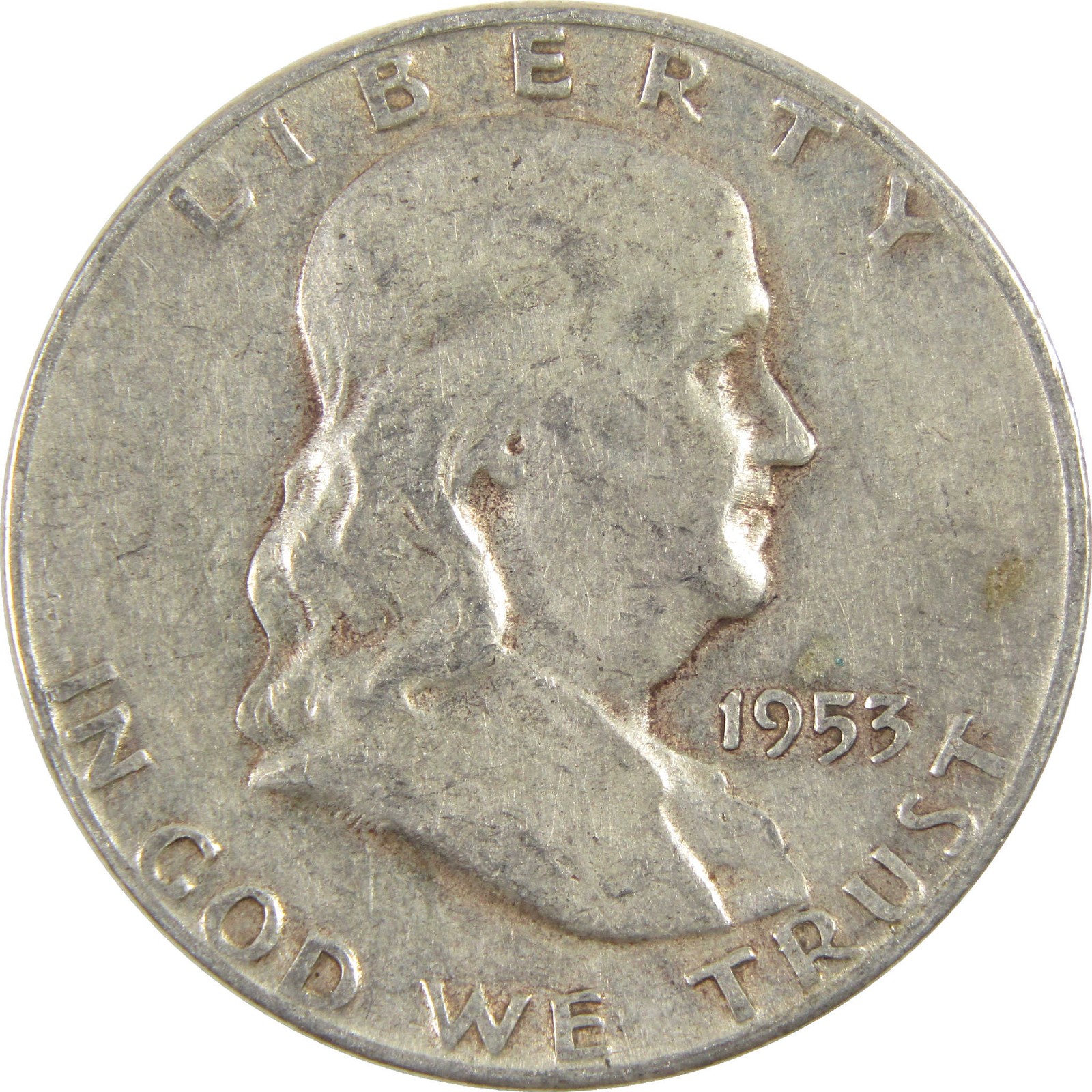 1953 S Franklin Silver Half Dollar VG Very Good 50c Coin Collectible