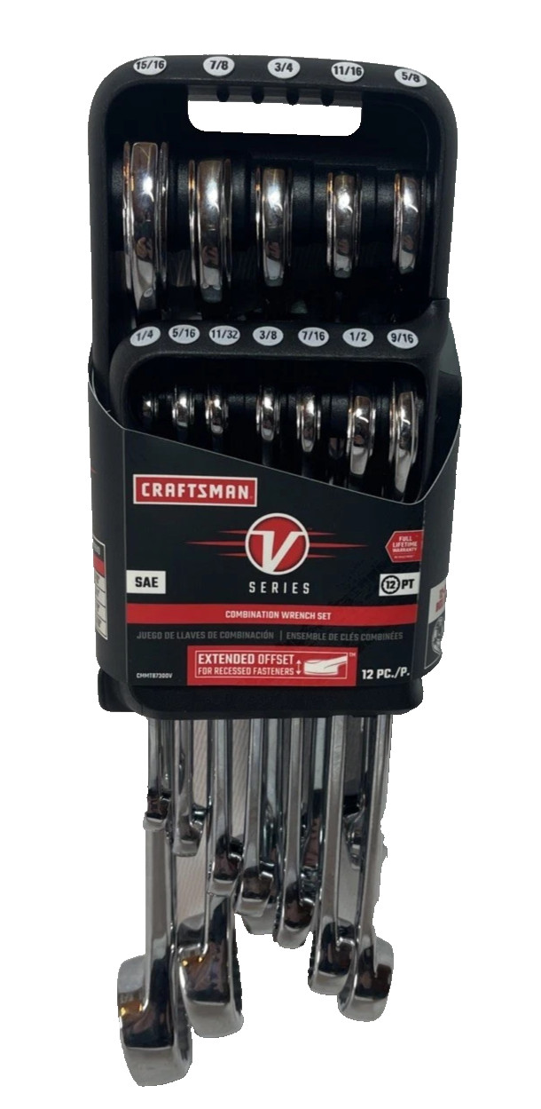 Craftsman 12 Pc V-Series Combination Wrench SAE CMMT87300V 1/4