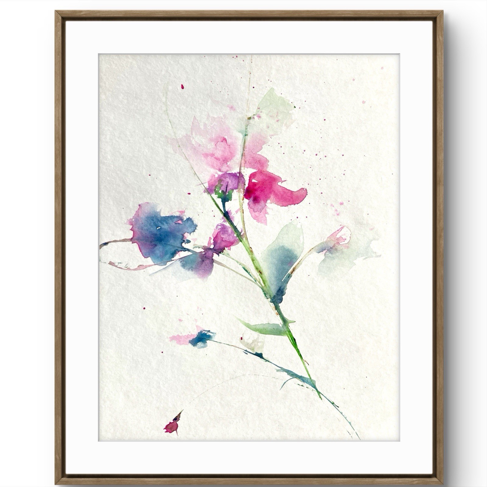TITA PAINTZ Beautiful Watercolor Flowers Minimalist Art Original Painting 9x12