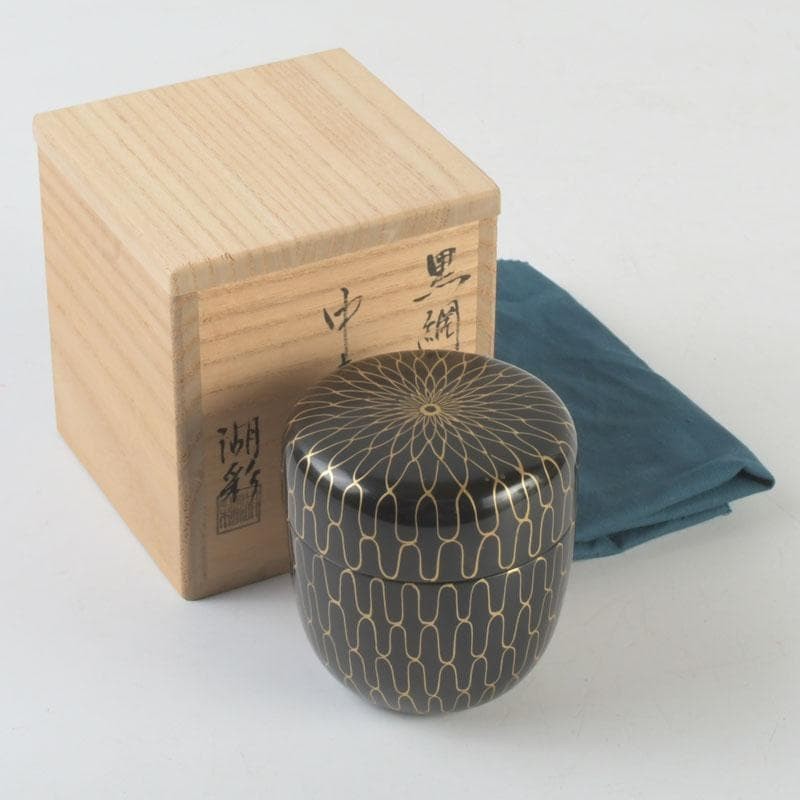 Japanese Black Net Pattern Makie Chunatsume Signed Nakamura Kosai Box