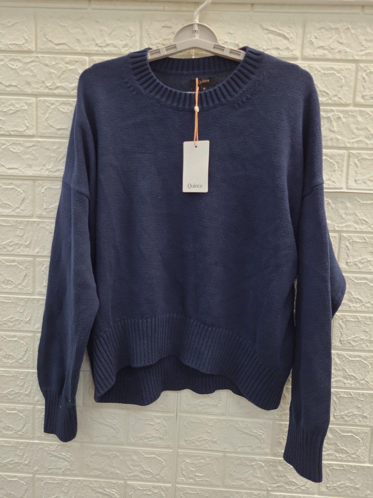 New Quince 100% Organic Cotton Boyfriend Crew Sweater Women\'s US Size M