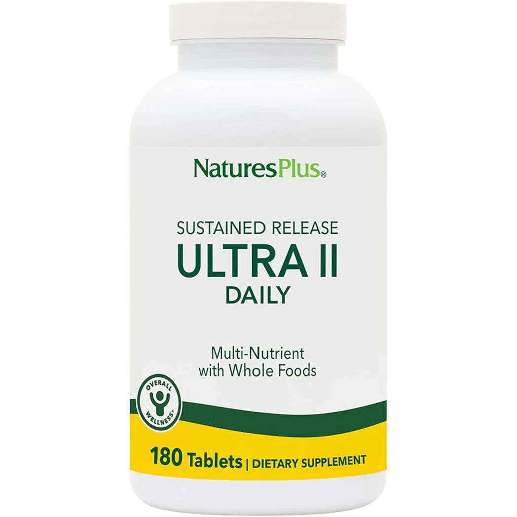 Natures Plus Ultra II Daily 180 Tablets Multivitamin Whole Foods Nature\'s Plus