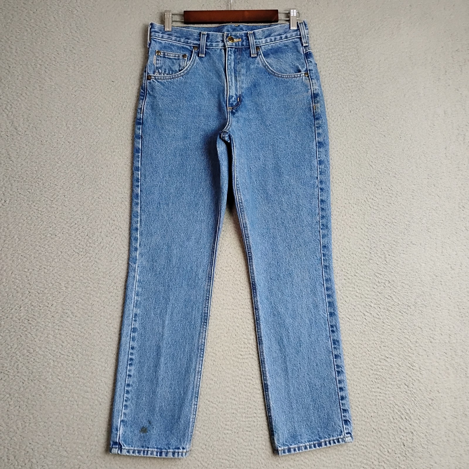 Carhartt Jeans Mens 29x30 Blue Denim Straight Traditional Fit Workwear B18 STW