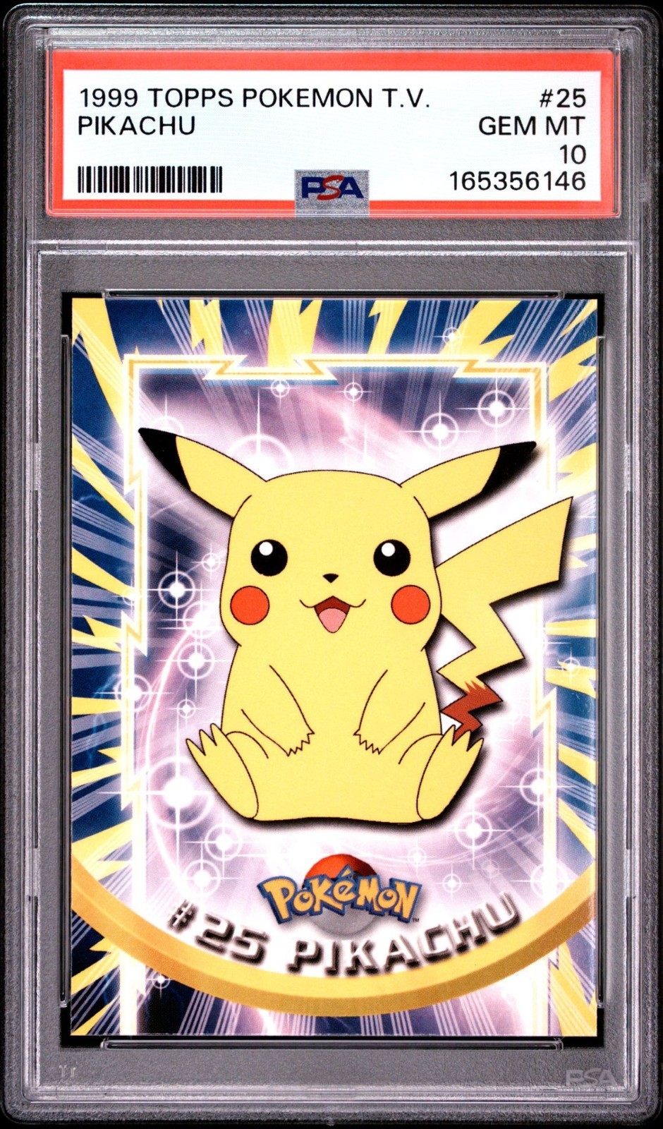 1999 Topps Pokemon T.v. Pikachu PSA 10 Black Logo 1st Print