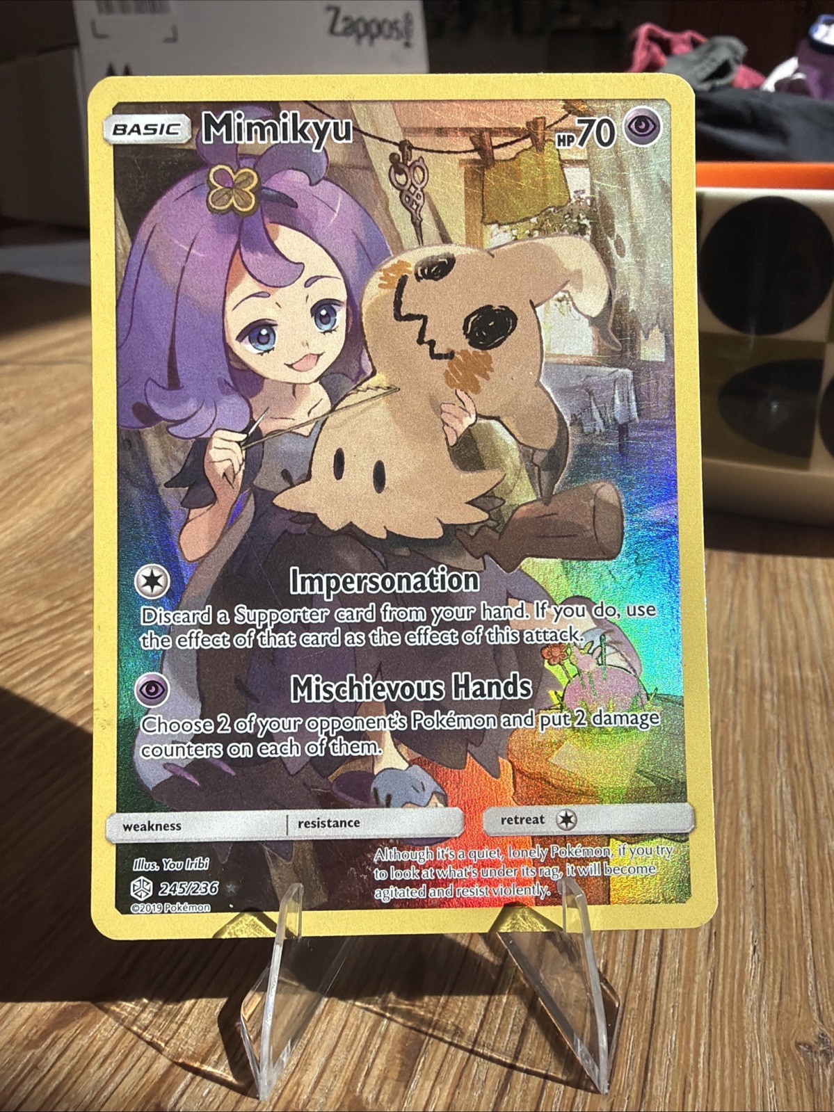 Pokémon Mimikyu TCG Cosmic Eclipse Holo Card 245/236 Secret Rare Pokémon Mimikyu TCG Cosmic Eclipse Holo Card 245/236 Secret Rare