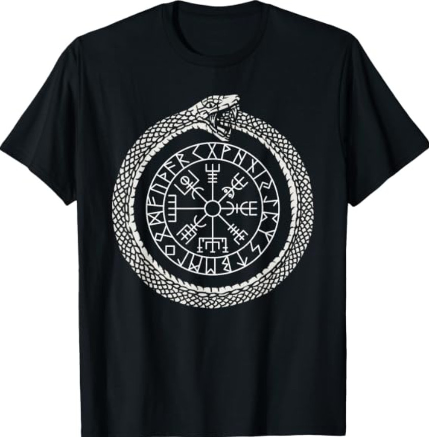 Mystic Ouroboros - Ancient Viking Symbol Vegvisir - Norse T-Shirt Mystic Ouroboros - Ancient Viking Symbol Vegvisir - Norse T-Shirt