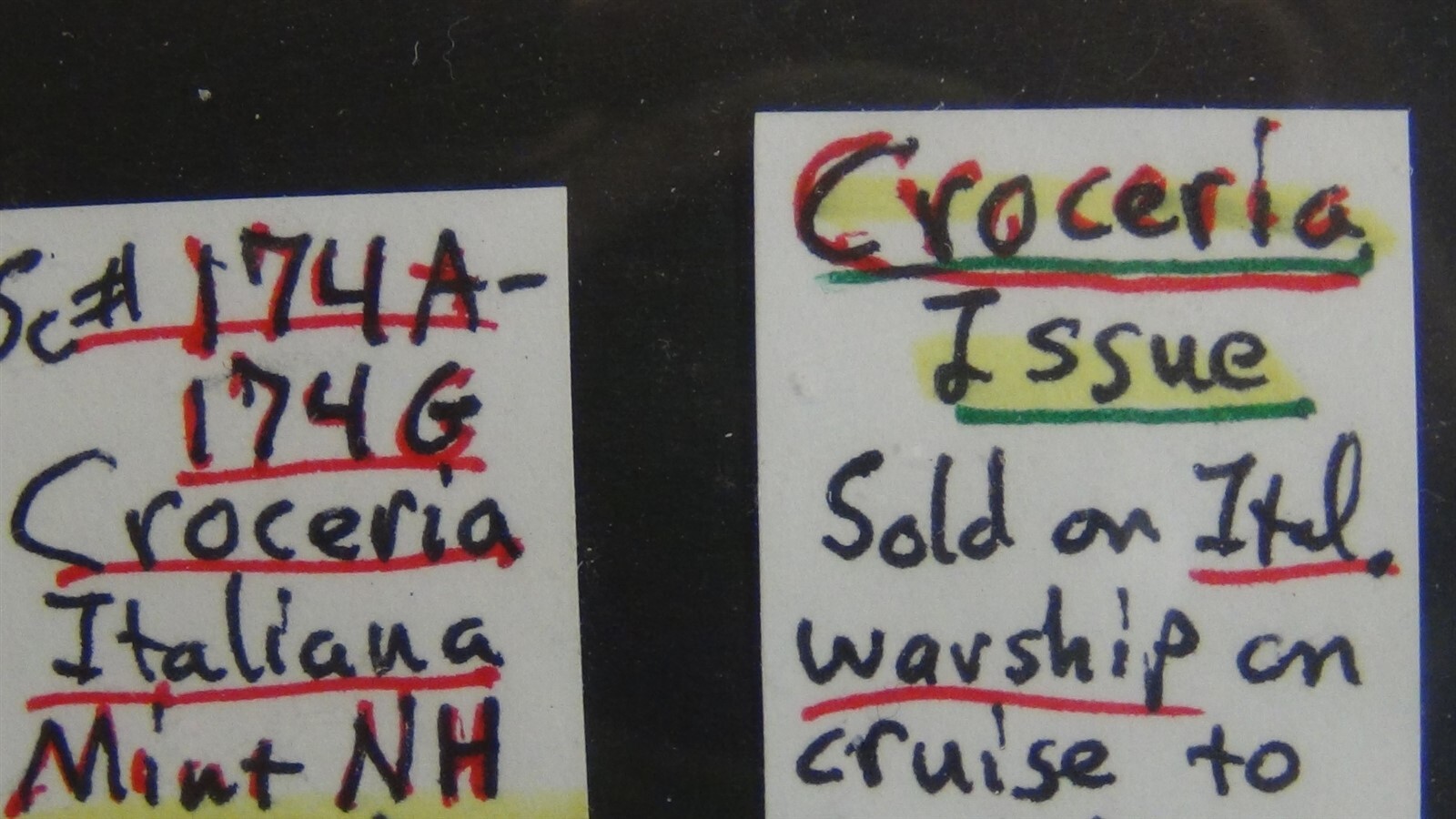 Stampsweis Italian Croceria Issues scott 174A - 174G MNH top values
