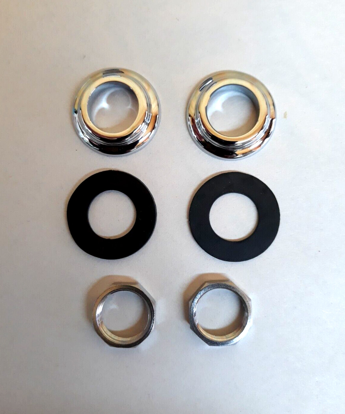 1953-1960 Ford Truck Windshield Wiper Tower Bezel Gasket Nut Kit Chrome LH & RH