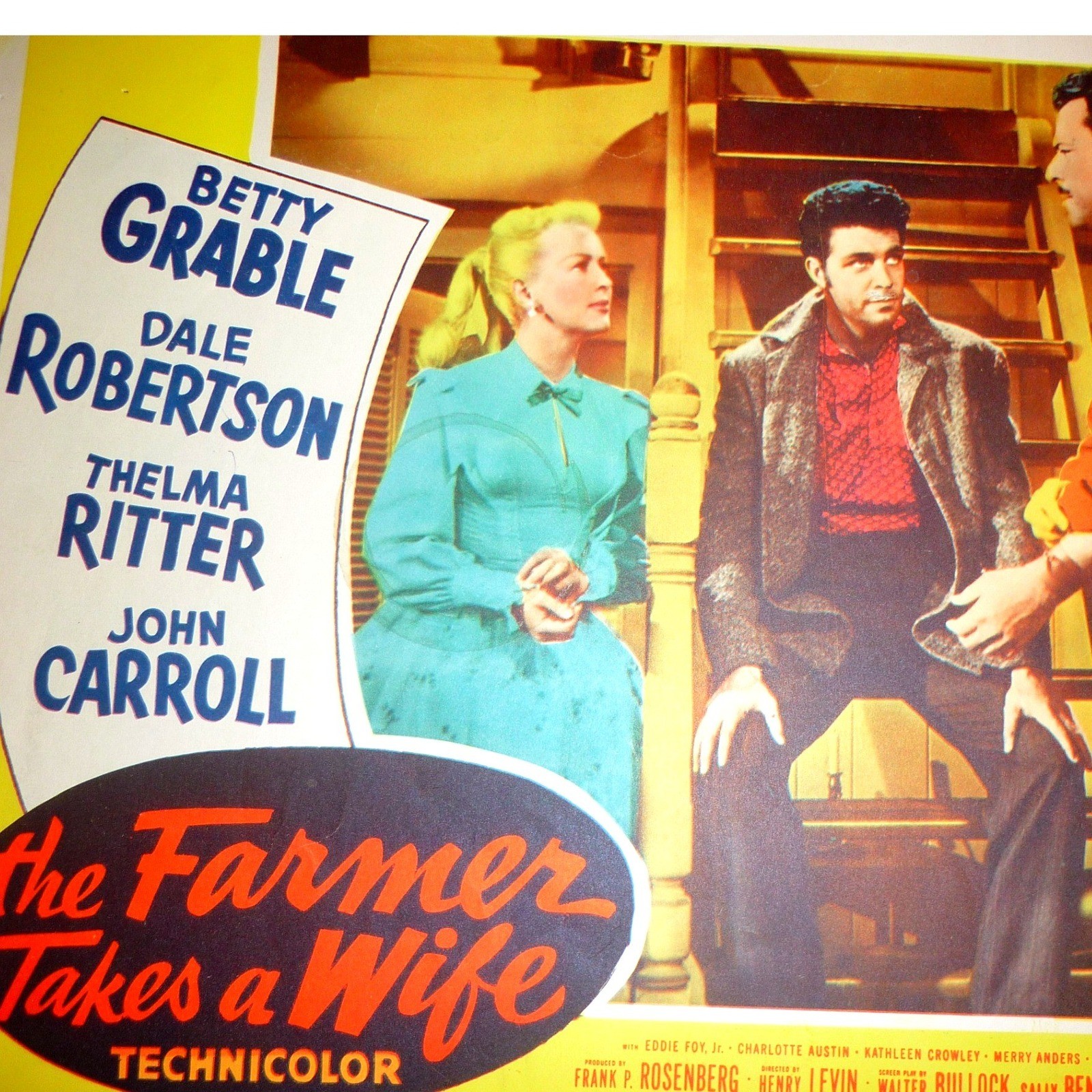 1953 The Farmer Takes a Wife Lobby Card Betty Grable Dale Robertson 53-41