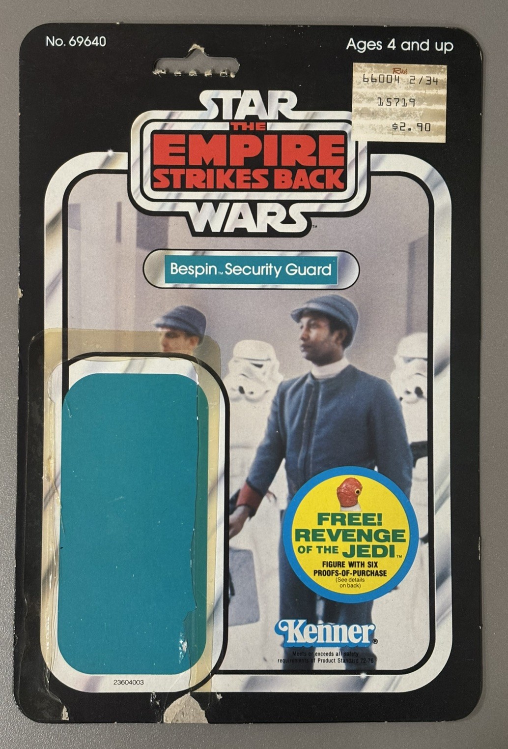 Vintage Star Wars Bespin Security Guard 48 Card Back Kenner 1982 ESB