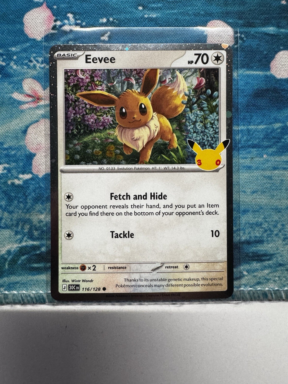 Eevee 116/128 Pokemon 2026 30th Celebration Cosmo Holo Near Mint