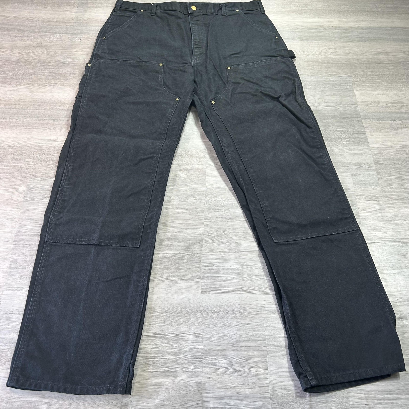 Carhartt Double Knee Carpenter Pants Mens 38x34 Black Canvas B01 Made USA