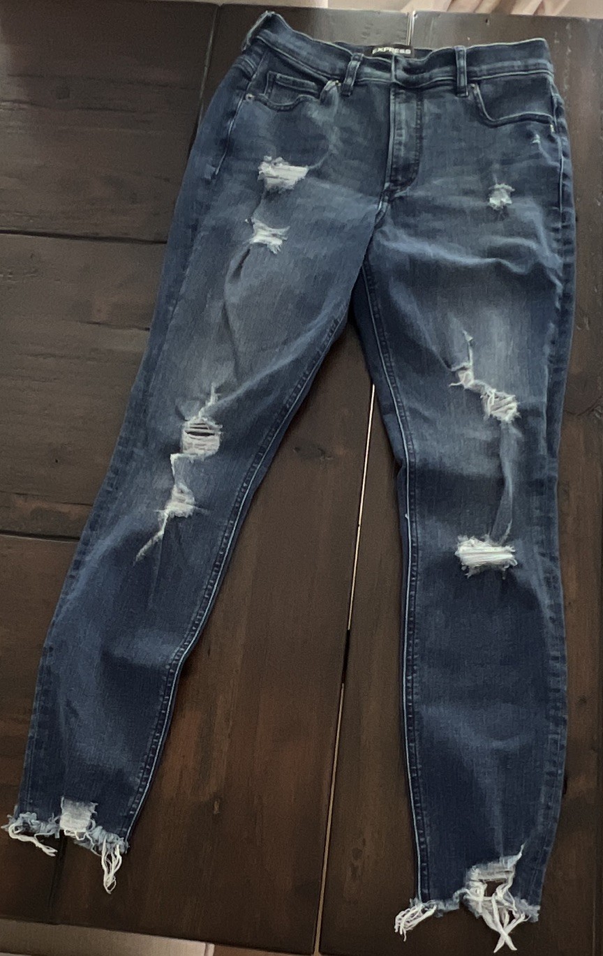 Express Denim Perfect High Rise Ankle Stretch Slim 5-Pocket Jeans 6R Blue Express Denim Perfect High Rise Ankle Stretch Slim 5-Pocket Jeans 6R Blue