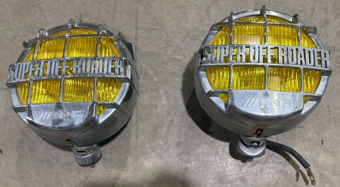Vintage IPF Super Off Roader Used 8 Inch Round Chrome Fog Light Assembly