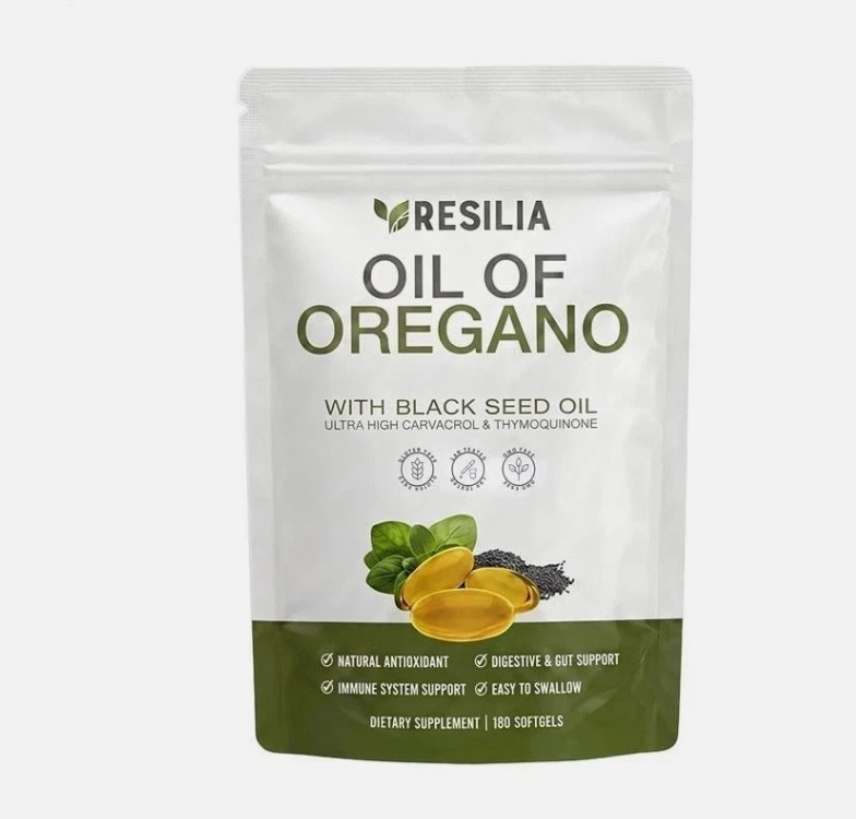 1-5 Pack Resilia Oil of Oregano 6000mg with Black Seed Oil Softgels–60 Capsules