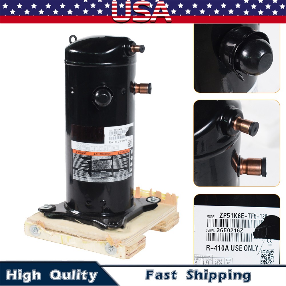Brand New AC SCROLL Compressor for Copeland ZP51K6E-TF5-130 3PH R410A 51000 BTU
