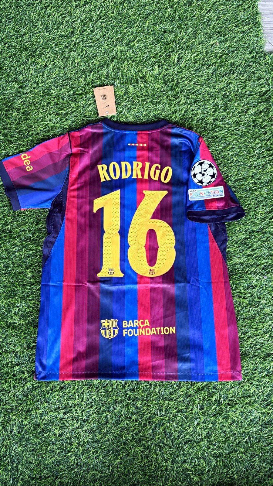 Nike FC Barcelona Rodrigo #16 Dri-FIT Soccer Jersey Men\'s M Blue/Red Nike FC Barcelona Rodrigo #16 Dri-FIT Soccer Jersey Men\'s M Blue/Red