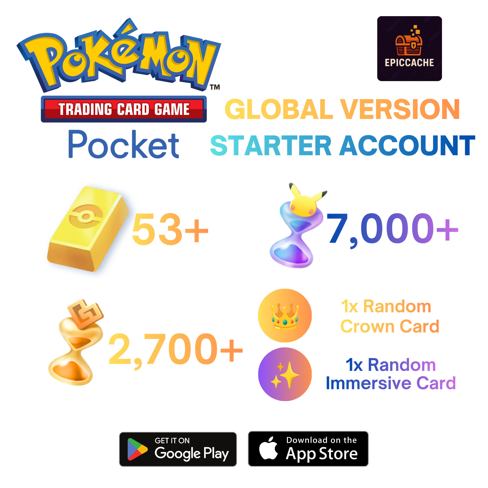Pokemon TCG Pocket | 53+ Pokegold | 7000+ Pack Hourglass, 2700+ Wonder Hourglass