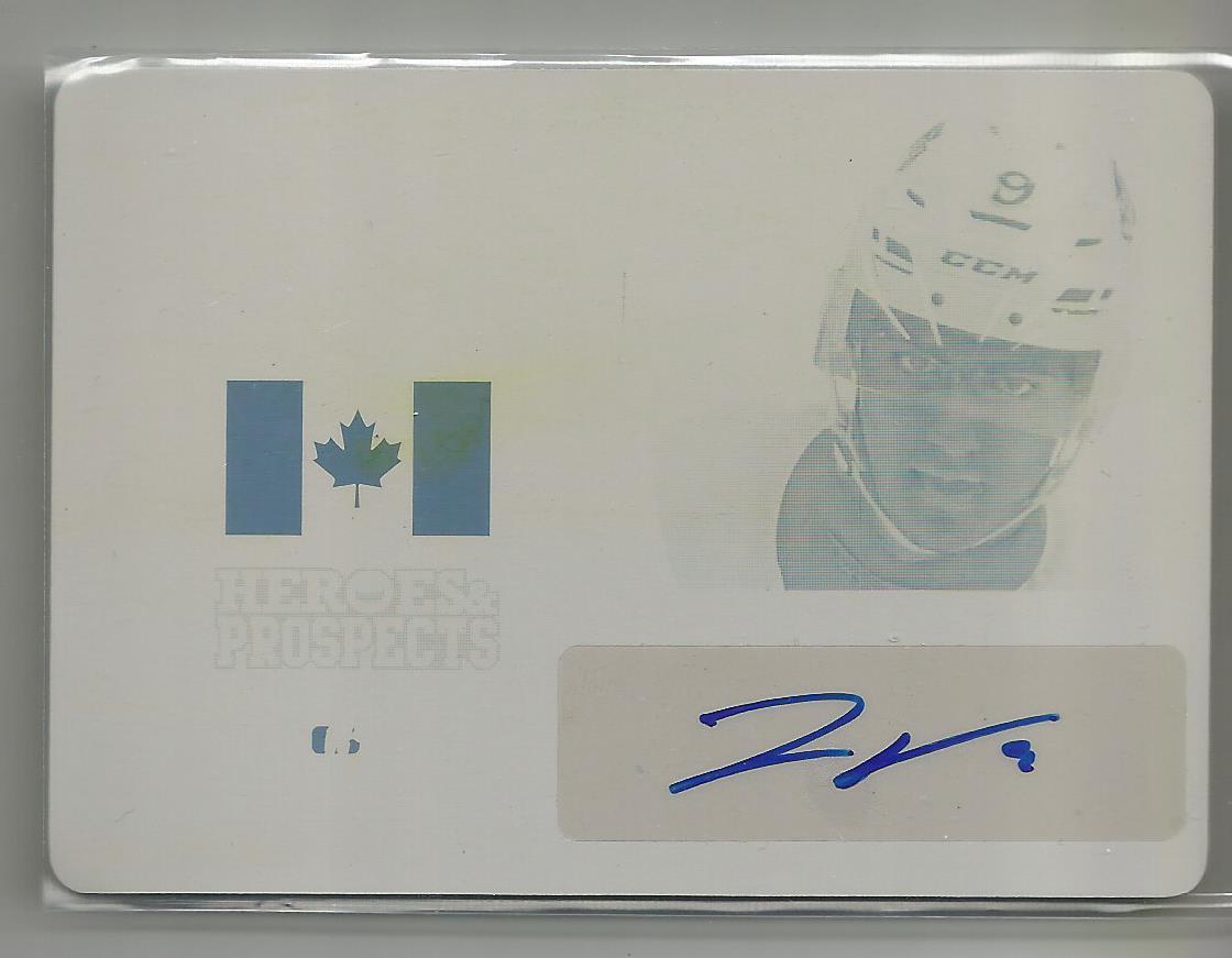 2016-17 ITG Heroes & Prospects Joe Veleno Autograph Printing Plate #ed 1 / 1