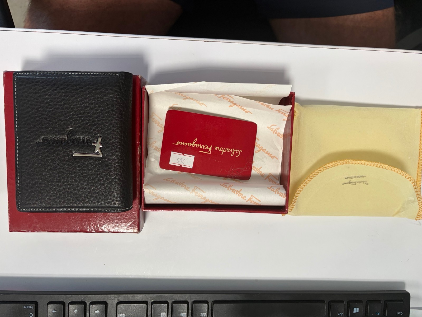Salvatore Ferragamo Black Ardente Calf Leather Bifold Wallet - New in Box