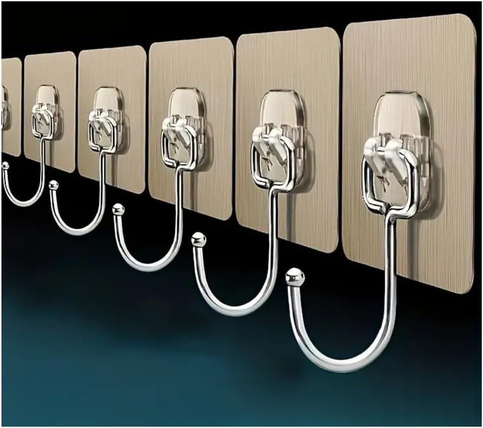 5pcs Heavy-duty Sticky Wall Hook | Reusable And Waterproof And Oil-resistant