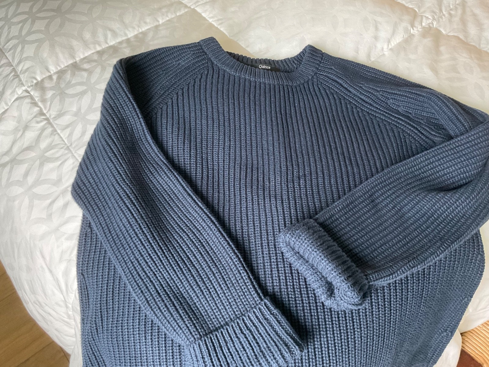 Quince Fishermans Knit Navy Sweater -- Great Fall Addition