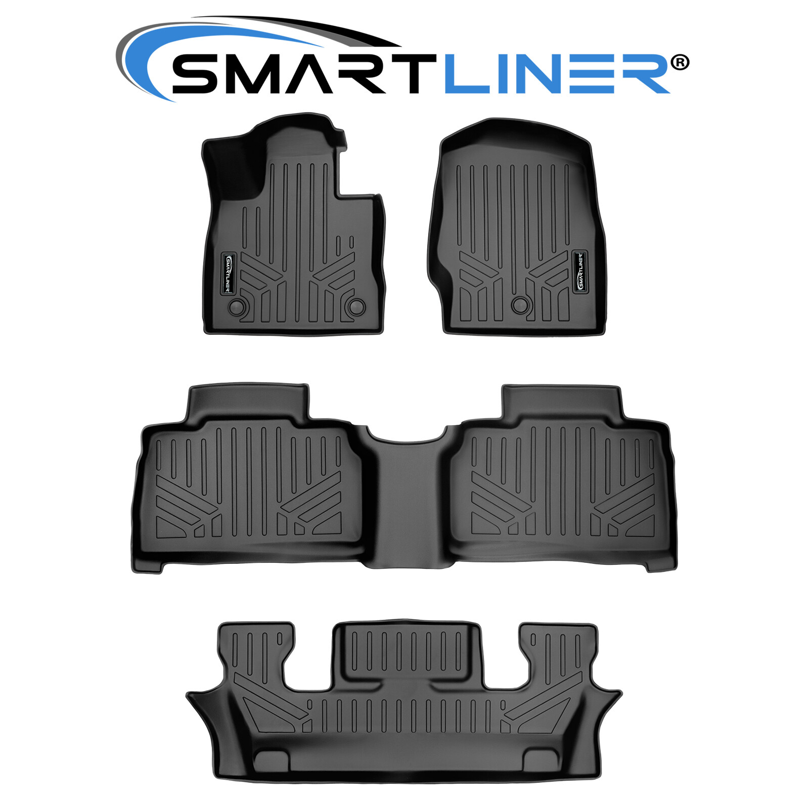 SMARTLINER Custom Fit Floor Mats 3 Row Liner Set OEM TPE 2022-2025 Ford Explorer