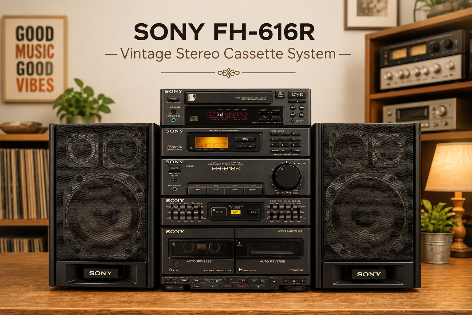 SONY FH-616R 🌈RaRe🌈 Vintage Stereo Cassette  System