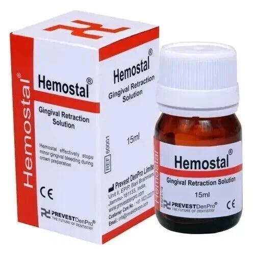 2 X Hemostal Hemo Stop Hemostatic Aluminium Chloride Liquid Dental Prevest 2028