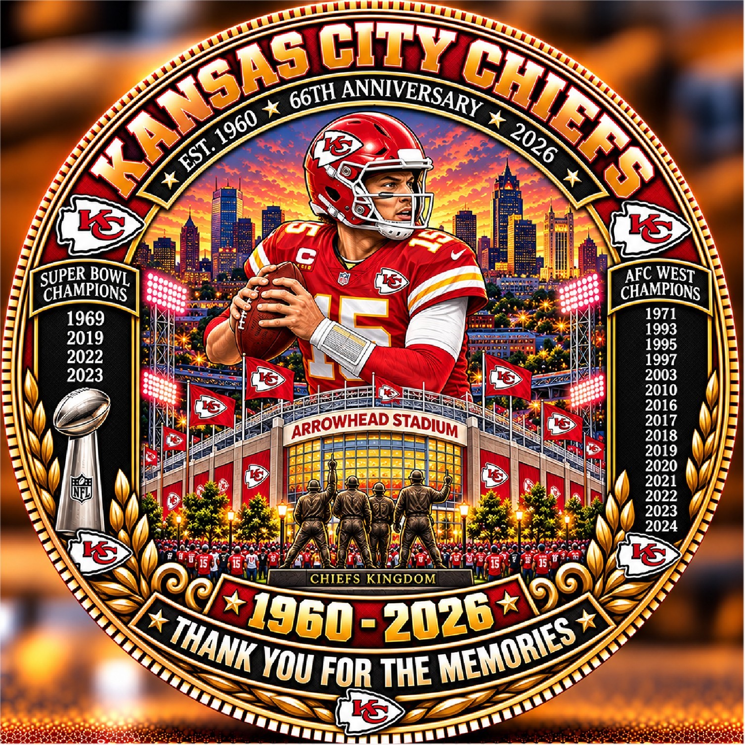Kansas City Chiefs 66Th Anniversary Commemorative Coin