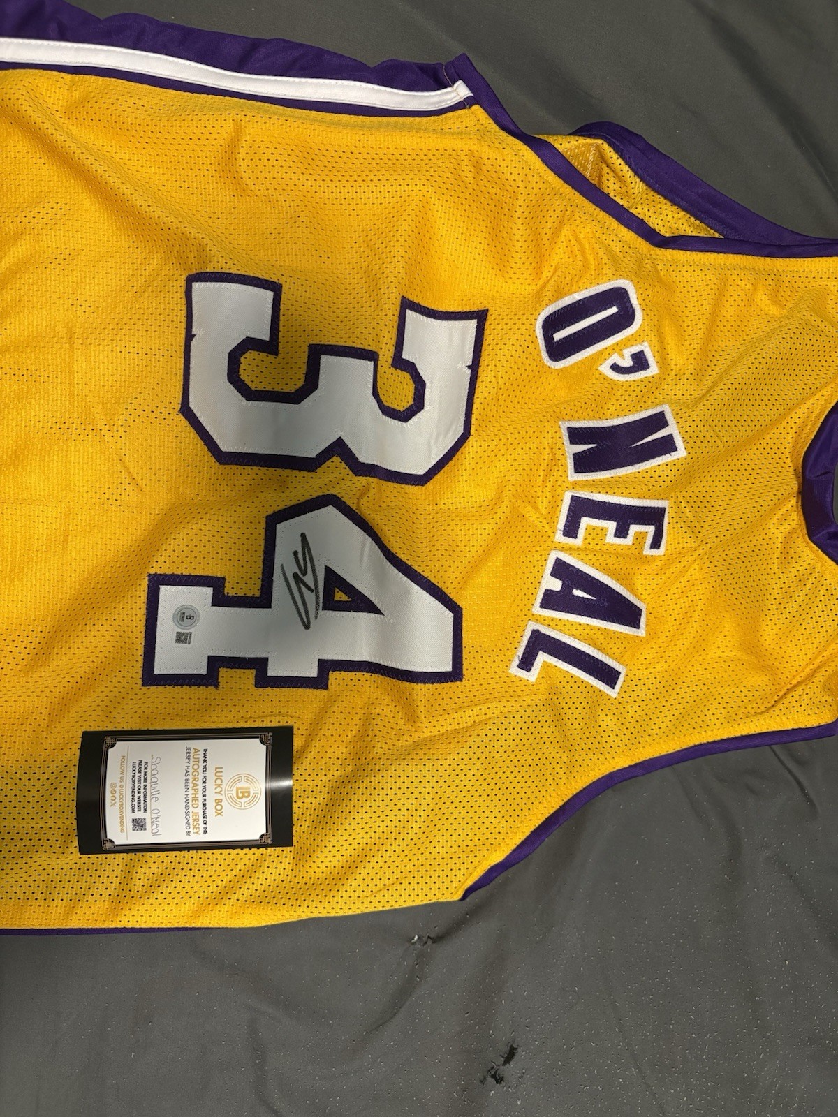 Signed Shaquille O\'Neal Los Angeles Lakers #34 Signed Basketball Jersey