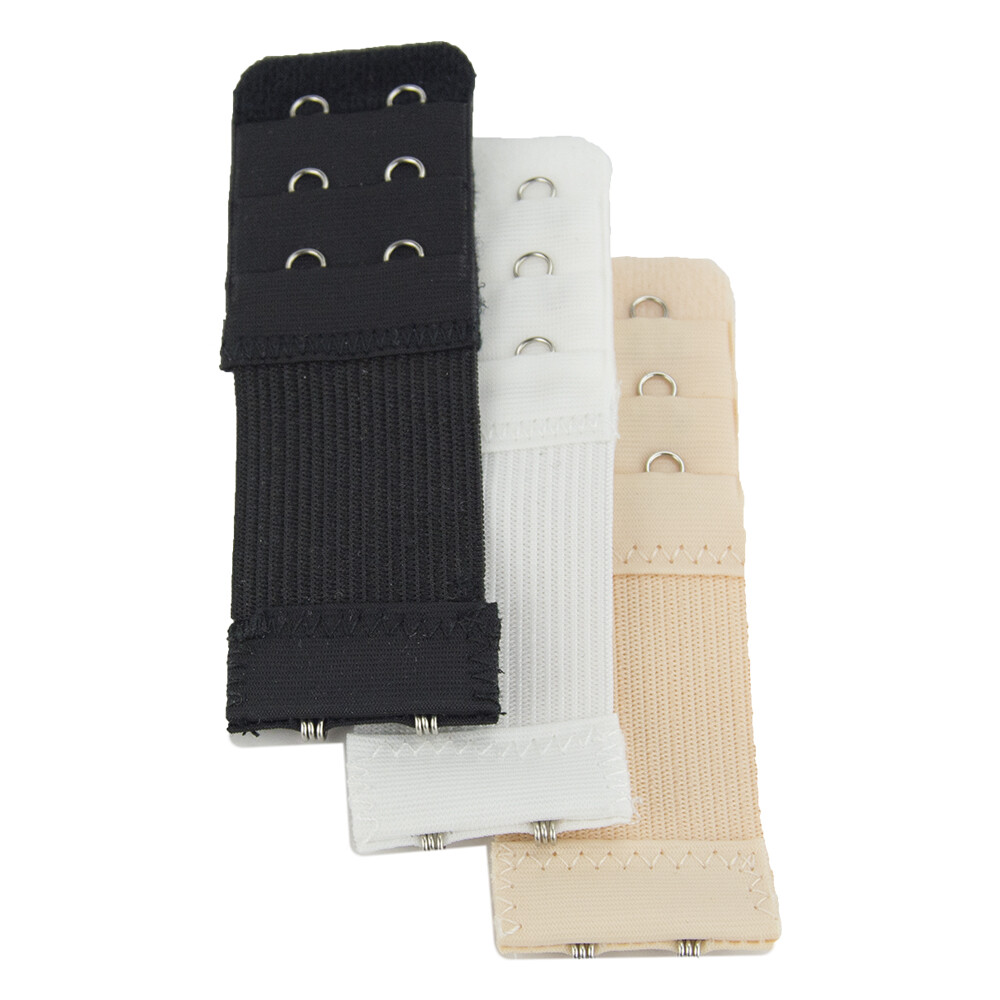 More of Me to Love Bra Stretch Extender 3Pack - Black, White, Beige - 2/3/4-Hook