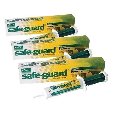 Safe-Guard Equine Paste 10% Fenbendazole Horse Wormer Pack of 3, White