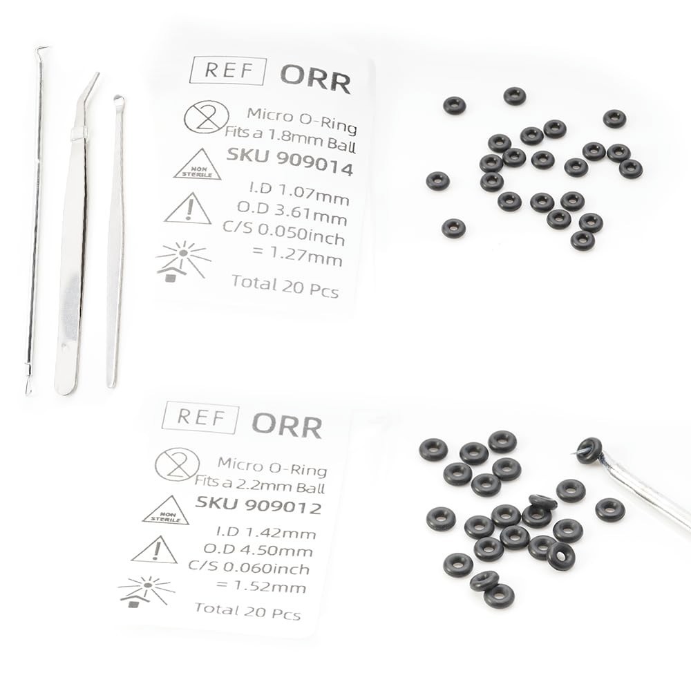 Micro Replacement O Ring Kit, for Sterngold Mini Implant Fits a 2.2mm 1.8mm Ball Micro Replacement O Ring Kit, for Sterngold Mini Implant Fits a 2.2mm 1.8mm Ball
