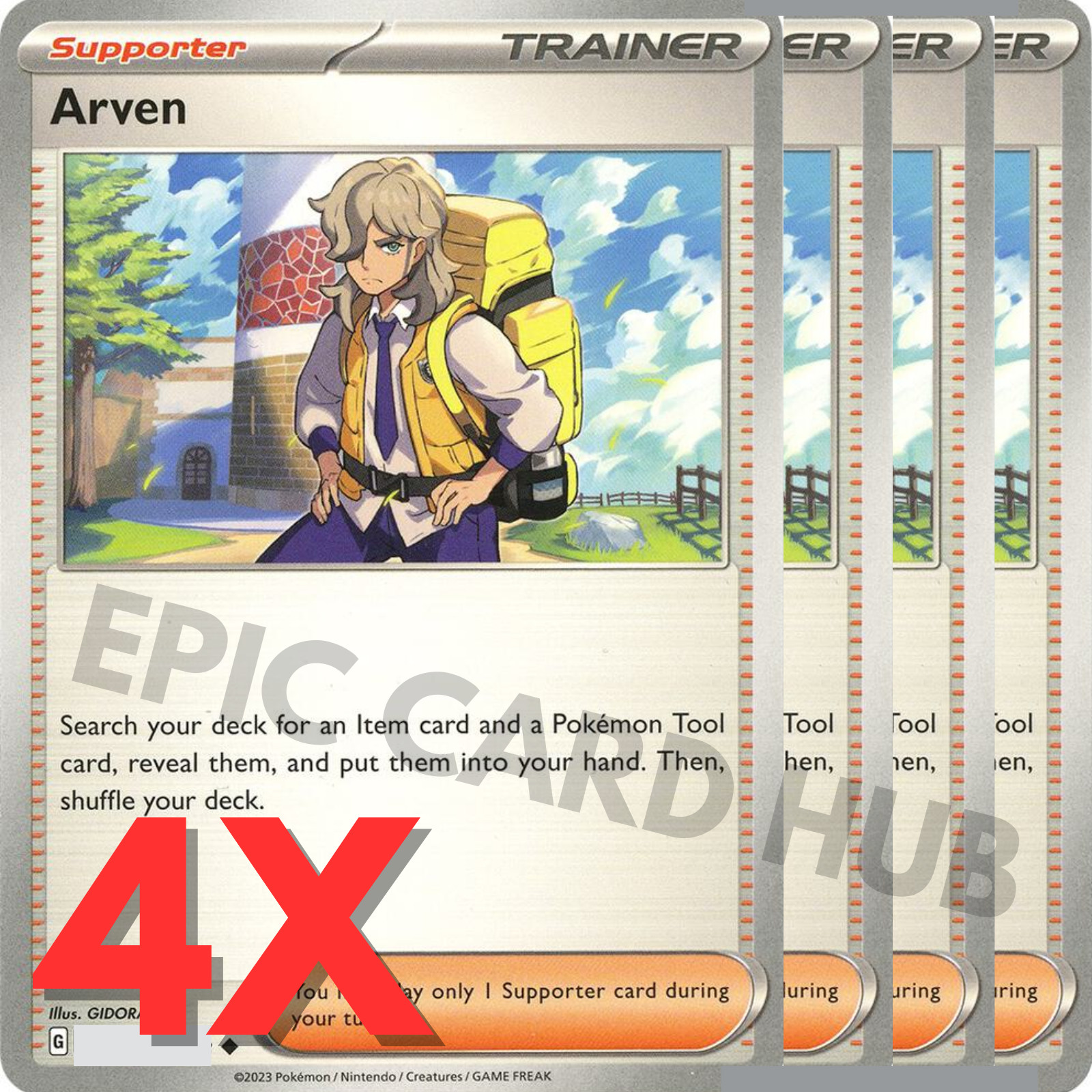 4x Arven x4 - SV01/SV03 - Uncommon - Pokemon TCG Playset 4x Arven x4 - SV01/SV03 - Uncommon - Pokemon TCG Playset