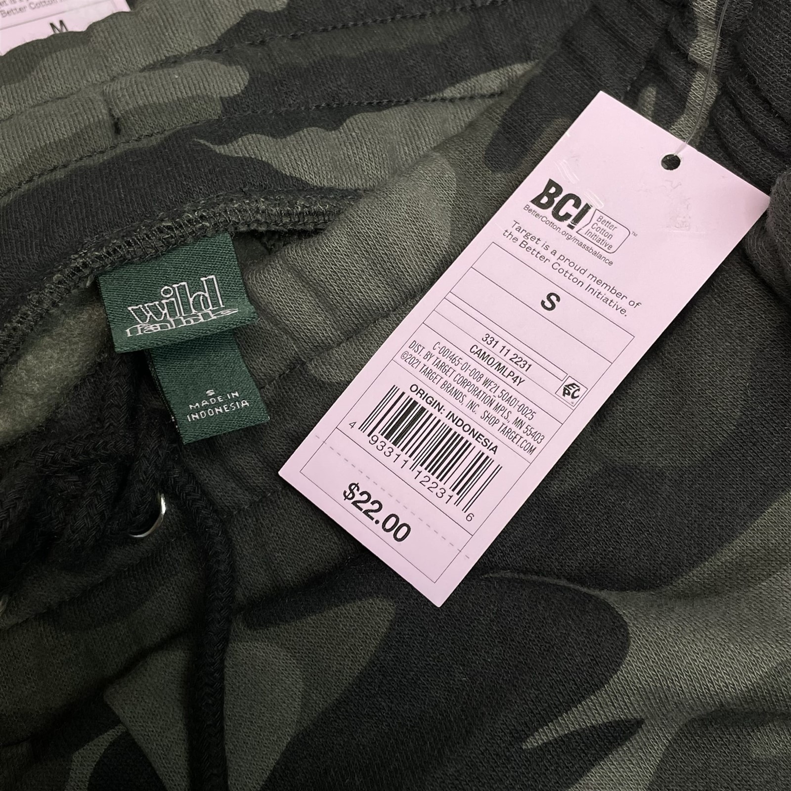 Wild Fable Fleece Joggers Camo High-Rise Drawstring 31 Inch Inseam