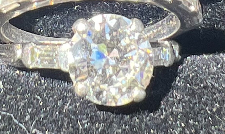 1.93ct I/SI1 Rnd. Nat. Dia. GIA Cert. Plat. Eng Ring set w/7 baguette wed. band 1.93ct I/SI1 Rnd. Nat. Dia. GIA Cert. Plat. Eng Ring set w/7 baguette wed. band
