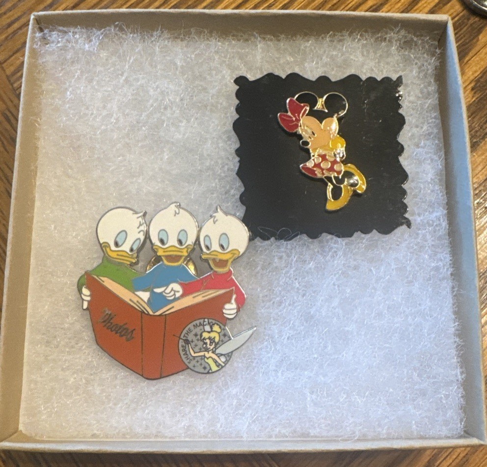 VTG Disney Limited Edition Share Magic Album Huey Dewey Louie & Minnie Mouse Pin